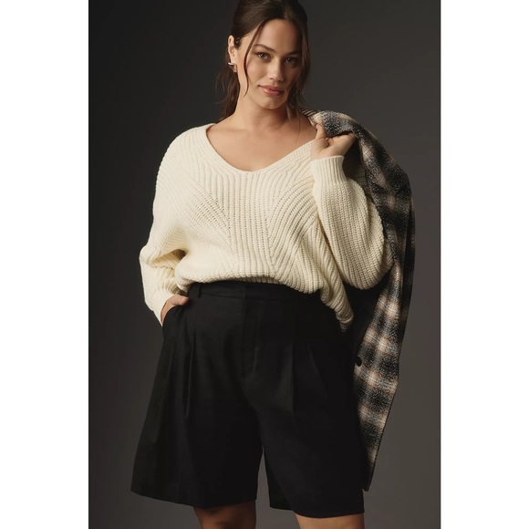 Anthropologie Sweaters - Anthropologie Maeve | V-Neck Sculptured Pullover Sweater ~ XLP